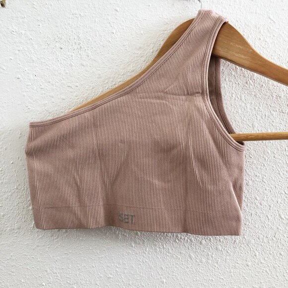 SET ACTIVE Scultpflex Ribbed Amethyst One Shoulder Bra + Leggings Size Small - Picture 3 of 13
